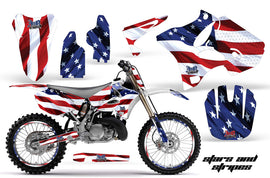 Graphics Kit Decal Sticker Wrap + # Plates For Yamaha YZ125 YZ250 2002-2014 USA FLAG-atv motorcycle utv parts accessories gear helmets jackets gloves pantsAll Terrain Depot