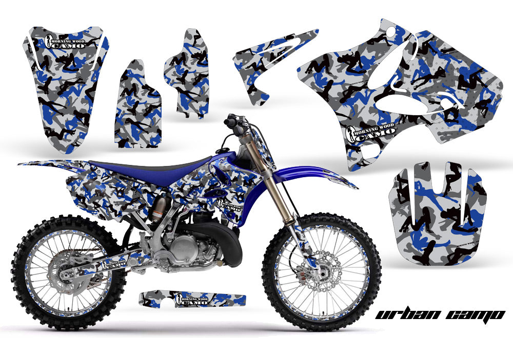 Graphics Kit Decal Sticker Wrap + # Plates For Yamaha YZ125 YZ250 2002-2014 URBAN CAMO BLUE-atv motorcycle utv parts accessories gear helmets jackets gloves pantsAll Terrain Depot