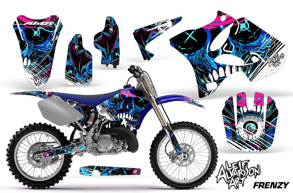 Dirt Bike Graphics Kit Decal Wrap for Yamaha YZ125 YZ250 2002-2014 FRENZY BLUE-atv motorcycle utv parts accessories gear helmets jackets gloves pantsAll Terrain Depot