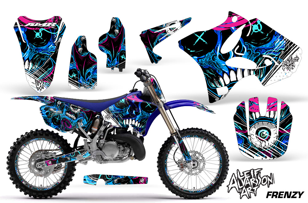 Graphics Kit Decal Sticker Wrap + # Plates For Yamaha YZ125 YZ250 2002-2014 FRENZY BLUE-atv motorcycle utv parts accessories gear helmets jackets gloves pantsAll Terrain Depot