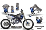 Dirt Bike Graphics Kit Decal Sticker Wrap For Yamaha YZ125 YZ250 1991-1992 CHECKERED SILVER BLUE