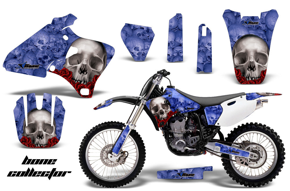 Dirt Bike Graphics Kit Decal Wrap For Yamaha YZ 250F/400F/426F 1998-2002 BONES BLUE-atv motorcycle utv parts accessories gear helmets jackets gloves pantsAll Terrain Depot