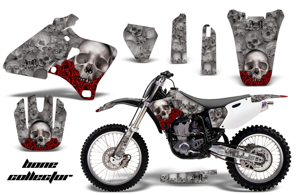 Dirt Bike Graphics Kit Decal Wrap For Yamaha YZ 250F/400F/426F 1998-2002 BONES SILVER-atv motorcycle utv parts accessories gear helmets jackets gloves pantsAll Terrain Depot