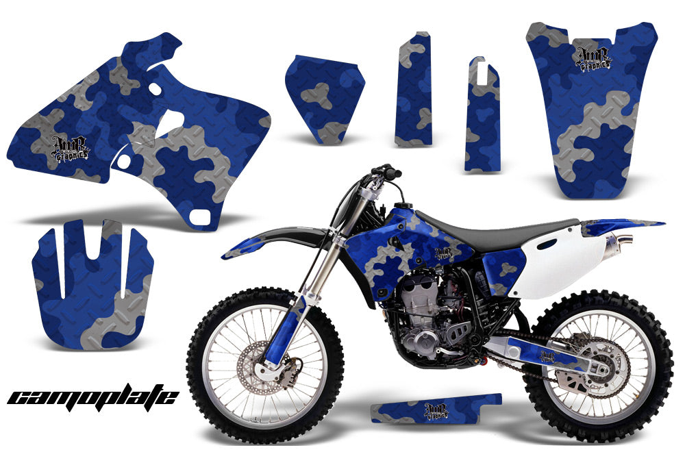 Dirt Bike Graphics Kit Decal Wrap For Yamaha YZ 250F/400F/426F 1998-2002 CAMOPLATE BLUE-atv motorcycle utv parts accessories gear helmets jackets gloves pantsAll Terrain Depot