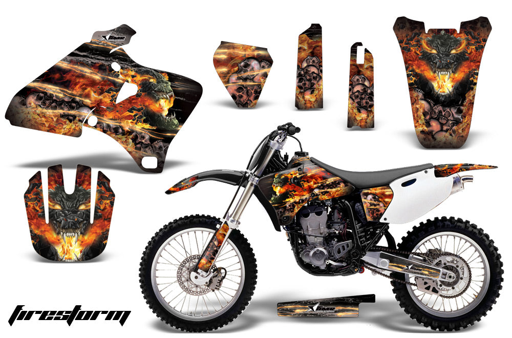 Dirt Bike Graphics Kit Decal Wrap For Yamaha YZ 250F/400F/426F 1998-2002 FIRESTORM BLACK-atv motorcycle utv parts accessories gear helmets jackets gloves pantsAll Terrain Depot