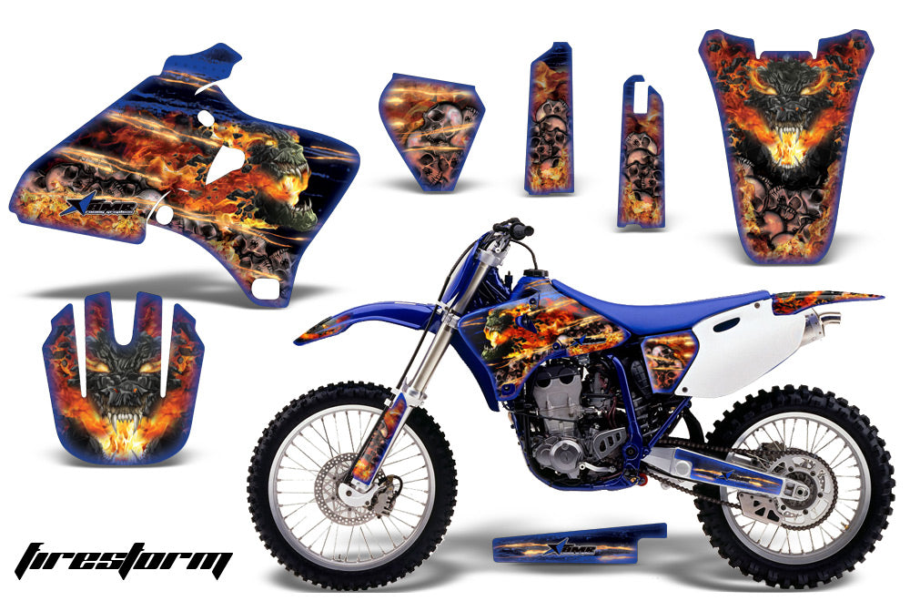 Dirt Bike Graphics Kit Decal Wrap For Yamaha YZ 250F/400F/426F 1998-2002 FIRESTORM BLUE-atv motorcycle utv parts accessories gear helmets jackets gloves pantsAll Terrain Depot