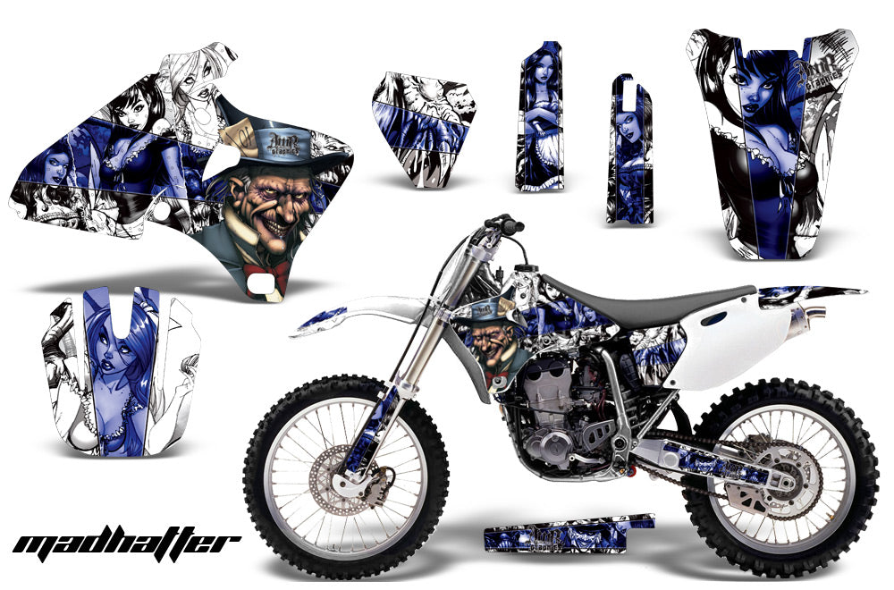 Dirt Bike Graphics Kit Decal Wrap For Yamaha YZ 250F/400F/426F 1998-2002 HATTER WHITE BLUE-atv motorcycle utv parts accessories gear helmets jackets gloves pantsAll Terrain Depot