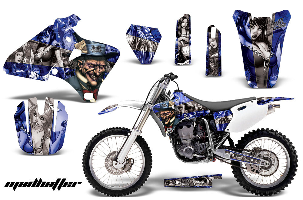 Dirt Bike Graphics Kit Decal Wrap For Yamaha YZ 250F/400F/426F 1998-2002 HATTER SILVER BLUE-atv motorcycle utv parts accessories gear helmets jackets gloves pantsAll Terrain Depot