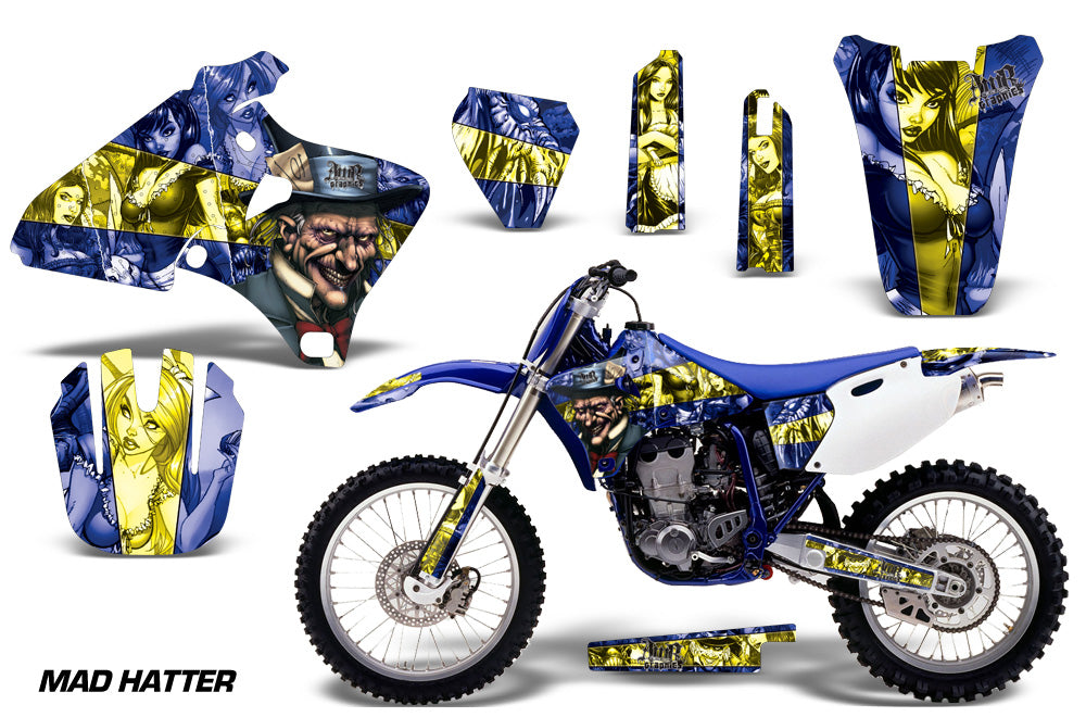 Dirt Bike Graphics Kit Decal Wrap For Yamaha YZ 250F/400F/426F 1998-2002 HATTER YELLOW BLUE-atv motorcycle utv parts accessories gear helmets jackets gloves pantsAll Terrain Depot