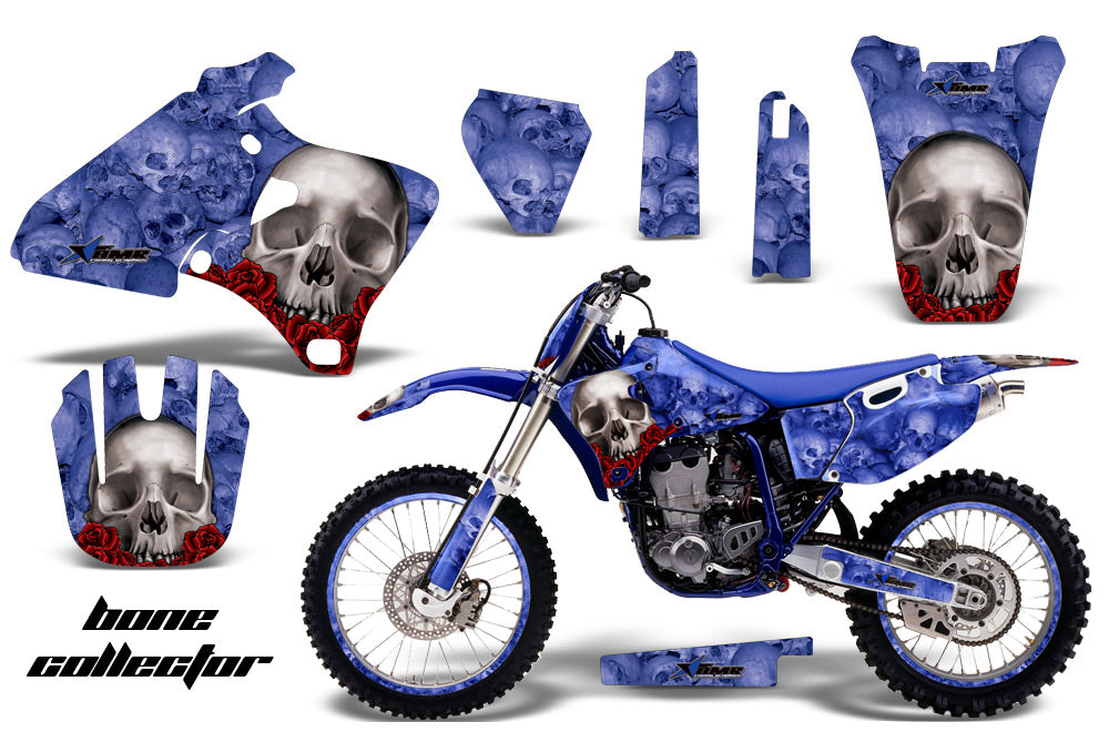 Graphics Kit Decal Wrap + # Plates For Yamaha YZ 250F/400F/426F 1998-2002 BONES BLUE-atv motorcycle utv parts accessories gear helmets jackets gloves pantsAll Terrain Depot