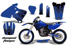 Load image into Gallery viewer, Graphics Kit Decal Wrap + # Plates For Yamaha YZ 250F/400F/426F 1998-2002 DIAMOND FLAMES BLACK BLUE-atv motorcycle utv parts accessories gear helmets jackets gloves pantsAll Terrain Depot