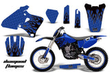 Graphics Kit Decal Wrap + # Plates For Yamaha YZ 250F/400F/426F 1998-2002 DIAMOND FLAMES BLACK BLUE
