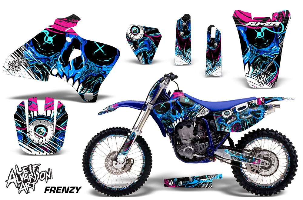 Graphics Kit Decal Wrap + # Plates For Yamaha YZ 250F/400F/426F 1998-2002 FRENZY BLUE-atv motorcycle utv parts accessories gear helmets jackets gloves pantsAll Terrain Depot