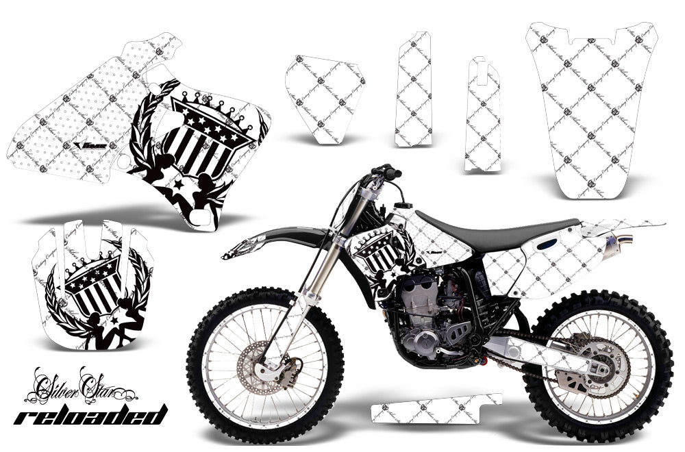 Graphics Kit Decal Wrap + # Plates For Yamaha YZ 250F/400F/426F 1998-2002 RELOADED BLACK WHITE-atv motorcycle utv parts accessories gear helmets jackets gloves pantsAll Terrain Depot