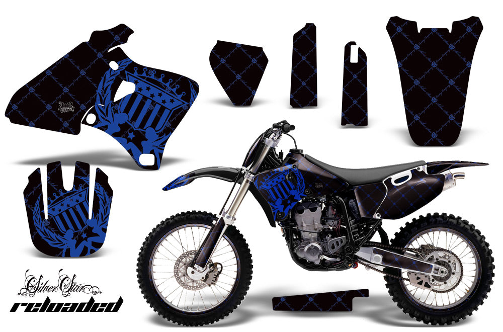 Graphics Kit Decal Wrap + # Plates For Yamaha YZ 250F/400F/426F 1998-2002 RELOADED BLUE BLACK-atv motorcycle utv parts accessories gear helmets jackets gloves pantsAll Terrain Depot