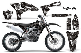 Dirt Bike Graphics Kit Decal Sticker Wrap For Yamaha YZ250F 2010-2013 BUTTERFLIES WHITE BLACK-atv motorcycle utv parts accessories gear helmets jackets gloves pantsAll Terrain Depot