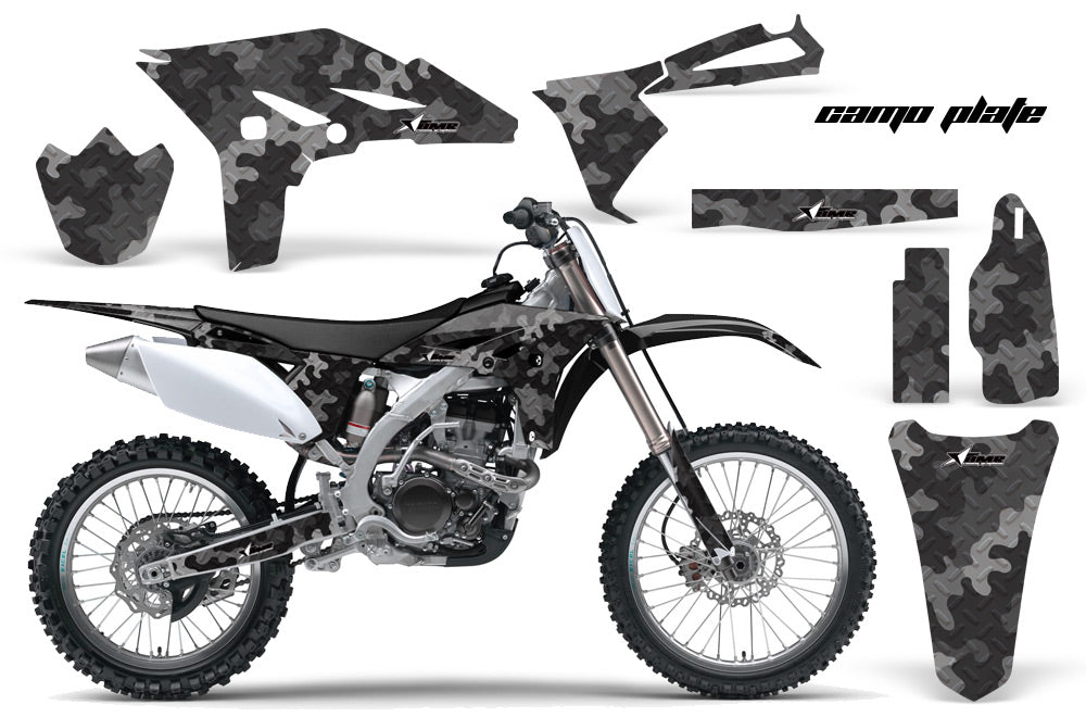 Dirt Bike Graphics Kit Decal Sticker Wrap For Yamaha YZ250F 2010-2013 CAMOPLATE BLACK-atv motorcycle utv parts accessories gear helmets jackets gloves pantsAll Terrain Depot