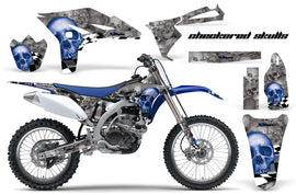 Dirt Bike Graphics Kit Decal Sticker Wrap For Yamaha YZ250F 2010-2013 CHECKERED BLUE-atv motorcycle utv parts accessories gear helmets jackets gloves pantsAll Terrain Depot