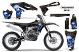 Dirt Bike Graphics Kit Decal Sticker Wrap For Yamaha YZ250F 2010-2013 CHECKERED BLUE BLACK