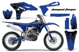 Dirt Bike Graphics Kit Decal Sticker Wrap For Yamaha YZ250F 2010-2013 DIAMOND FLAMES BLACK BLUE
