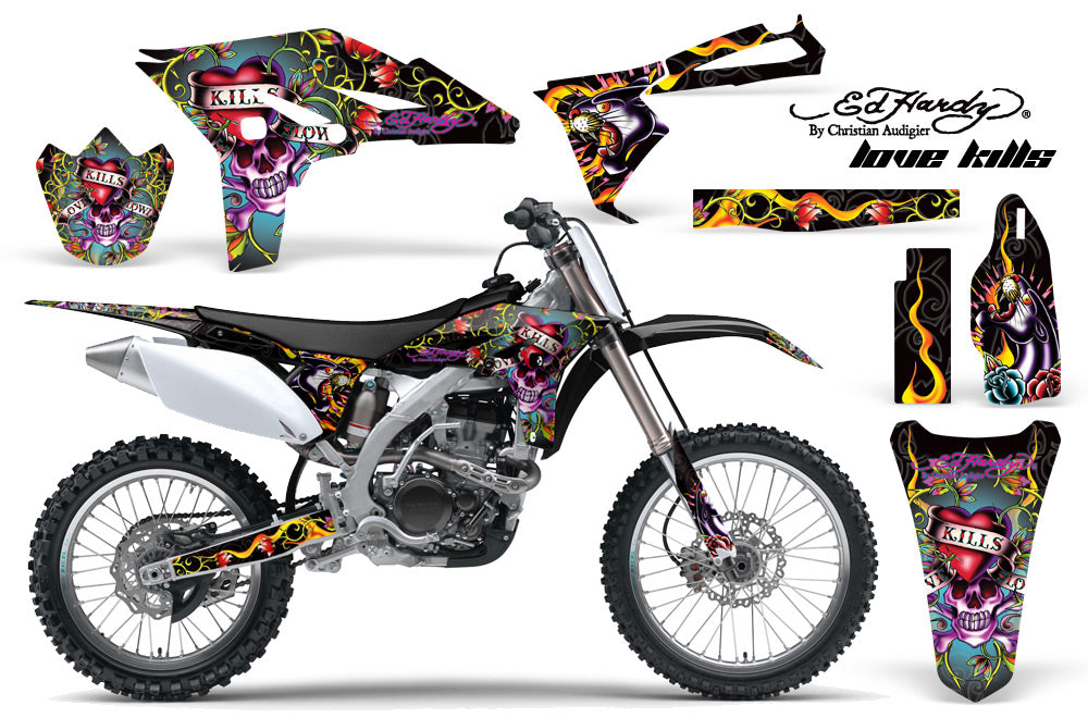 Dirt Bike Graphics Kit Decal Sticker Wrap For Yamaha YZ250F 2010-2013 EDHLK BLACK-atv motorcycle utv parts accessories gear helmets jackets gloves pantsAll Terrain Depot