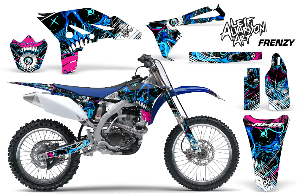 Dirt Bike Graphics Kit Decal Sticker Wrap For Yamaha YZ250F 2010-2013 FRENZY BLUE-atv motorcycle utv parts accessories gear helmets jackets gloves pantsAll Terrain Depot
