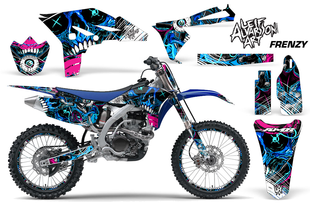 Graphics Kit Decal Sticker Wrap + # Plates For Yamaha YZ250F 2010-2013 FRENZY BLUE-atv motorcycle utv parts accessories gear helmets jackets gloves pantsAll Terrain Depot