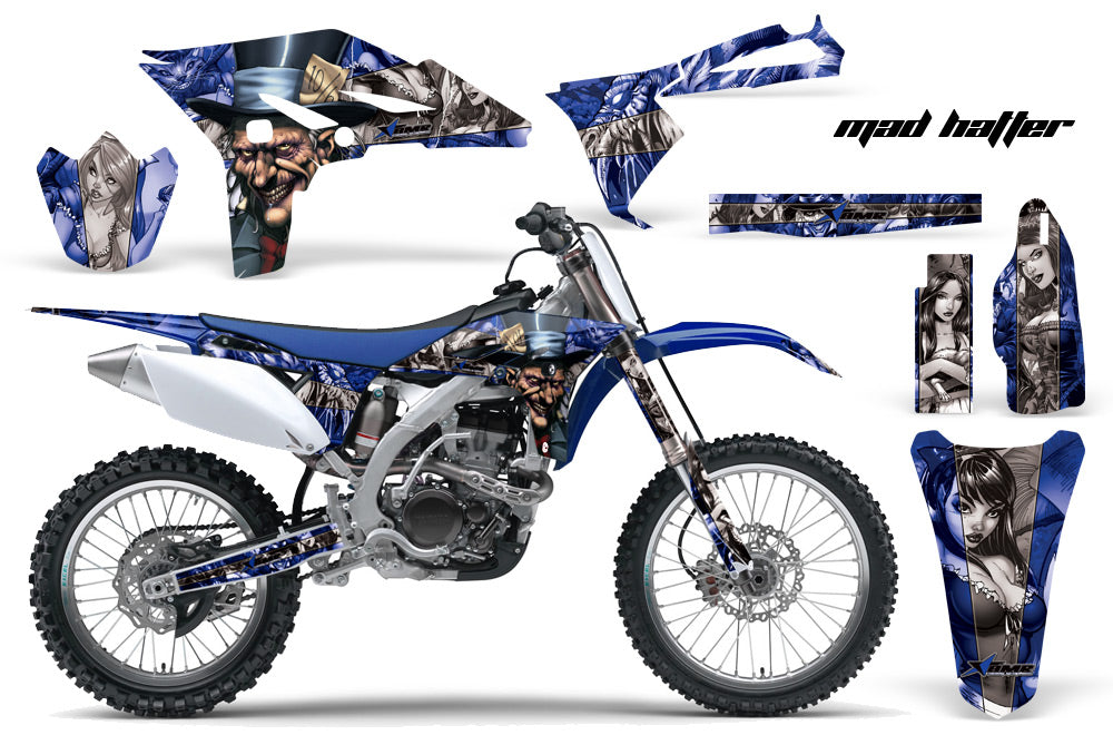 Dirt Bike Graphics Kit Decal Sticker Wrap For Yamaha YZ250F 2010-2013 HATTER SILVER BLUE-atv motorcycle utv parts accessories gear helmets jackets gloves pantsAll Terrain Depot