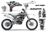 Dirt Bike Graphics Kit Decal Sticker Wrap For Yamaha YZ250F 2010-2013 HATTER SILVER WHITE