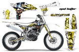 Dirt Bike Graphics Kit Decal Sticker Wrap For Yamaha YZ250F 2010-2013 HATTER YELLOW WHITE