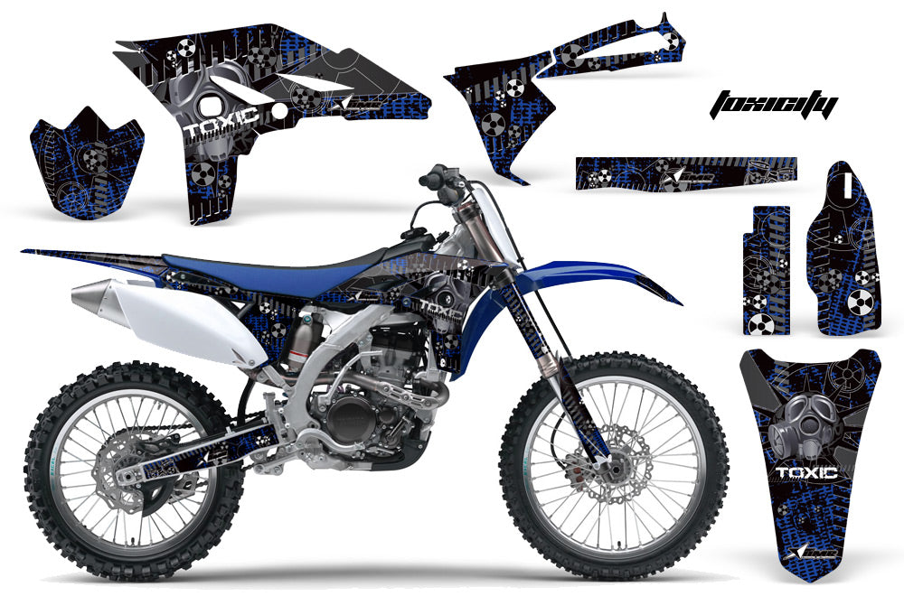 Dirt Bike Graphics Kit Decal Sticker Wrap For Yamaha YZ250F 2010-2013 TOXIC BLACK BLUE-atv motorcycle utv parts accessories gear helmets jackets gloves pantsAll Terrain Depot