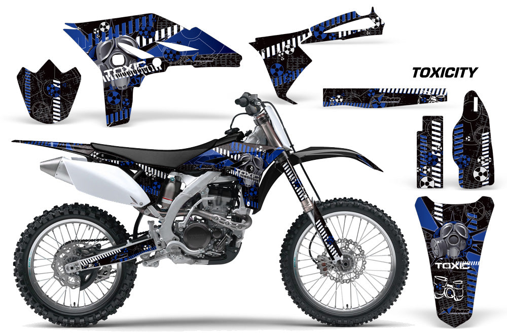 Dirt Bike Graphics Kit Decal Sticker Wrap For Yamaha YZ250F 2010-2013 TOXIC BLUE BLACK-atv motorcycle utv parts accessories gear helmets jackets gloves pantsAll Terrain Depot