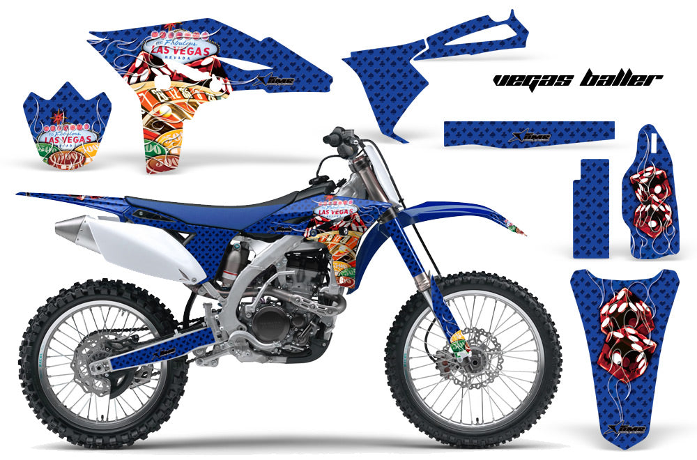 Dirt Bike Graphics Kit Decal Sticker Wrap For Yamaha YZ250F 2010-2013 VEGAS BLUE-atv motorcycle utv parts accessories gear helmets jackets gloves pantsAll Terrain Depot