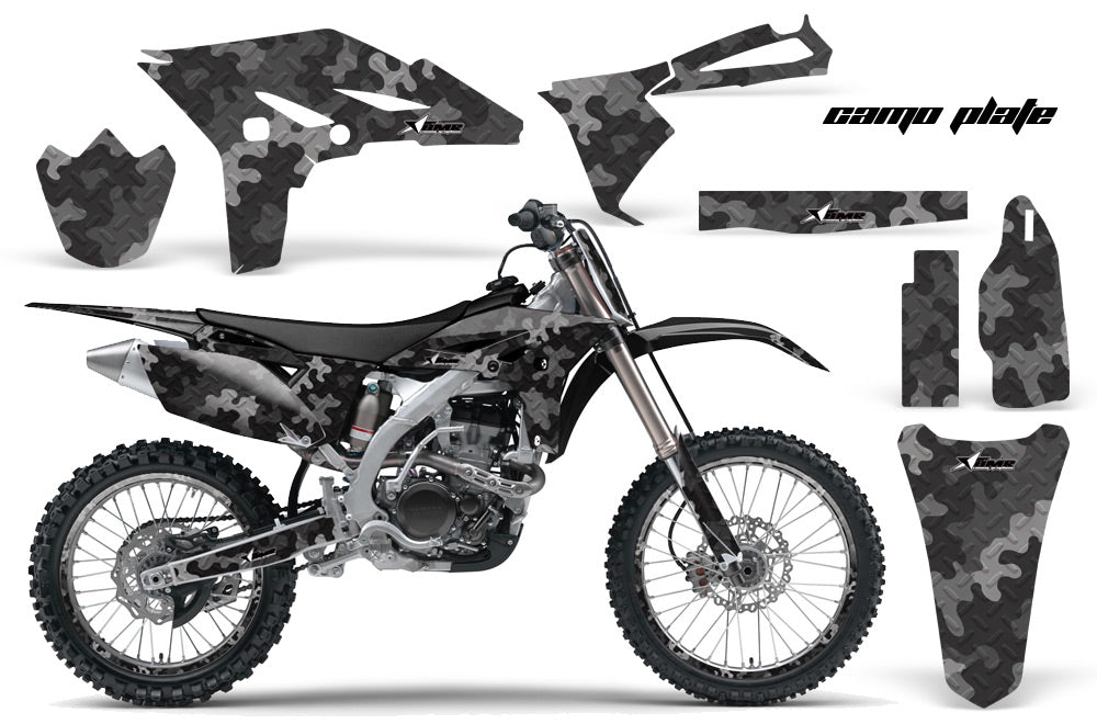 Graphics Kit Decal Sticker Wrap + # Plates For Yamaha YZ250F 2010-2013 CAMOPLATE BLACK-atv motorcycle utv parts accessories gear helmets jackets gloves pantsAll Terrain Depot