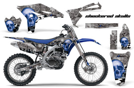 Graphics Kit Decal Sticker Wrap + # Plates For Yamaha YZ250F 2010-2013 CHECKERED BLUE-atv motorcycle utv parts accessories gear helmets jackets gloves pantsAll Terrain Depot