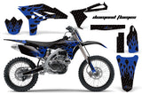 Graphics Kit Decal Sticker Wrap + # Plates For Yamaha YZ250F 2010-2013 DIAMOND FLAMES BLUE BLACK