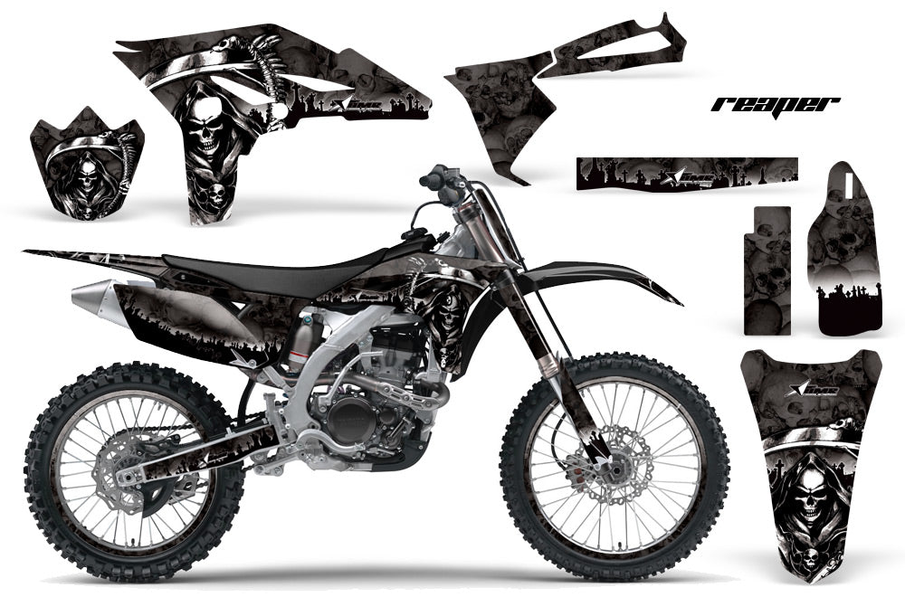 Graphics Kit Decal Sticker Wrap + # Plates For Yamaha YZ250F 2010-2013 REAPER BLACK-atv motorcycle utv parts accessories gear helmets jackets gloves pantsAll Terrain Depot
