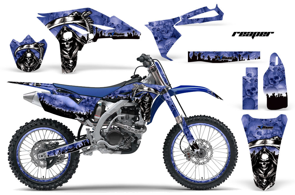 Graphics Kit Decal Sticker Wrap + # Plates For Yamaha YZ250F 2010-2013 REAPER BLUE-atv motorcycle utv parts accessories gear helmets jackets gloves pantsAll Terrain Depot