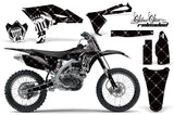 Graphics Kit Decal Sticker Wrap + # Plates For Yamaha YZ250F 2010-2013 RELOADED WHITE BLACK