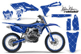 Graphics Kit Decal Sticker Wrap + # Plates For Yamaha YZ250F 2010-2013 RELOADED WHITE BLUE