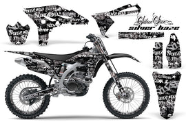 Graphics Kit Decal Sticker Wrap + # Plates For Yamaha YZ250F 2010-2013 SSSH WHITE BLACK-atv motorcycle utv parts accessories gear helmets jackets gloves pantsAll Terrain Depot