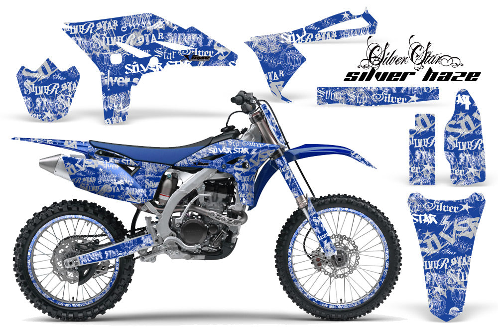 Graphics Kit Decal Sticker Wrap + # Plates For Yamaha YZ250F 2010-2013 SSSH WHITE BLUE-atv motorcycle utv parts accessories gear helmets jackets gloves pantsAll Terrain Depot