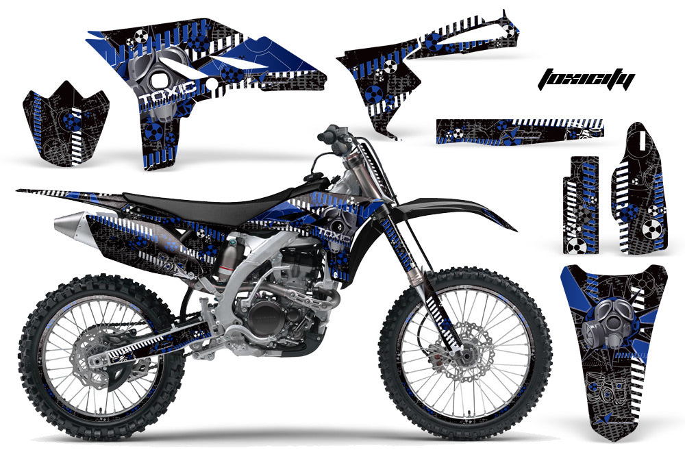 Graphics Kit Decal Sticker Wrap + # Plates For Yamaha YZ250F 2010-2013 TOXIC BLUE BLACK-atv motorcycle utv parts accessories gear helmets jackets gloves pantsAll Terrain Depot