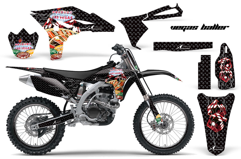 Graphics Kit Decal Sticker Wrap + # Plates For Yamaha YZ250F 2010-2013 VEGAS BLACK-atv motorcycle utv parts accessories gear helmets jackets gloves pantsAll Terrain Depot
