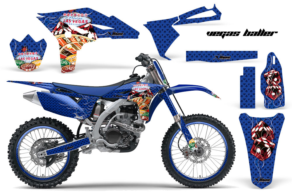 Graphics Kit Decal Sticker Wrap + # Plates For Yamaha YZ250F 2010-2013 VEGAS BLUE-atv motorcycle utv parts accessories gear helmets jackets gloves pantsAll Terrain Depot