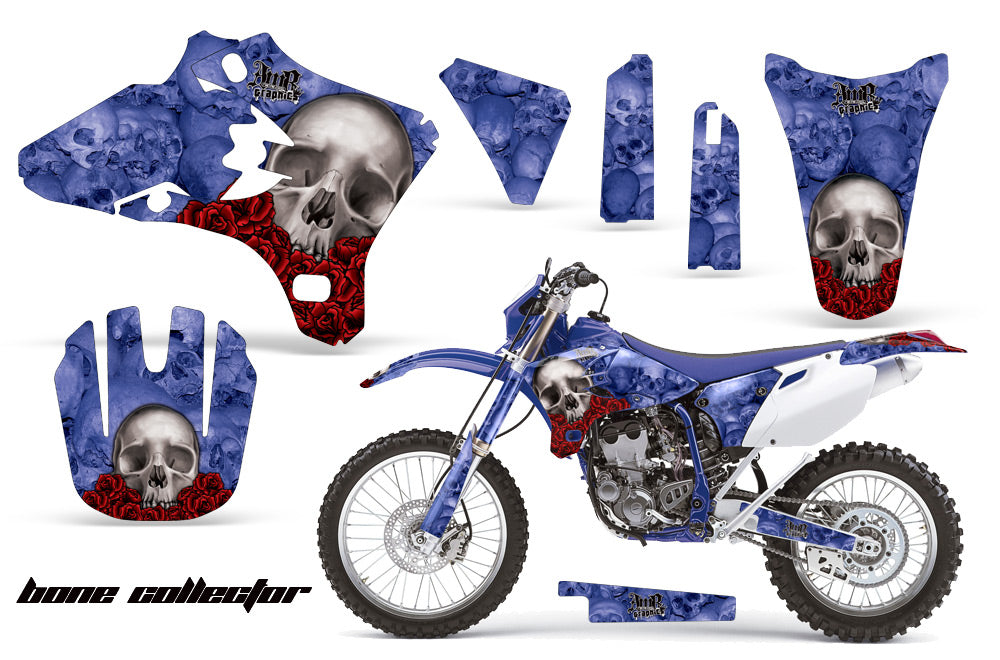 Dirt Bike Graphics Kit Decal Wrap For Yamaha YZ250F YZ450F 2003-2005 BONES BLUE-atv motorcycle utv parts accessories gear helmets jackets gloves pantsAll Terrain Depot