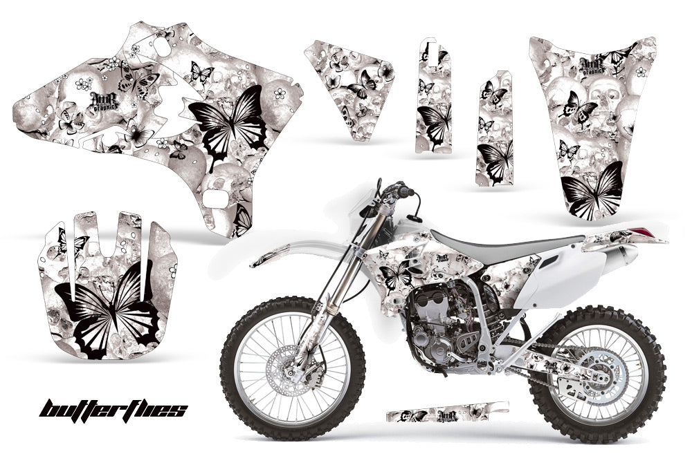 Dirt Bike Graphics Kit Decal Wrap For Yamaha YZ250F YZ450F 2003-2005 BUTTERFLIES BLACK WHITE-atv motorcycle utv parts accessories gear helmets jackets gloves pantsAll Terrain Depot