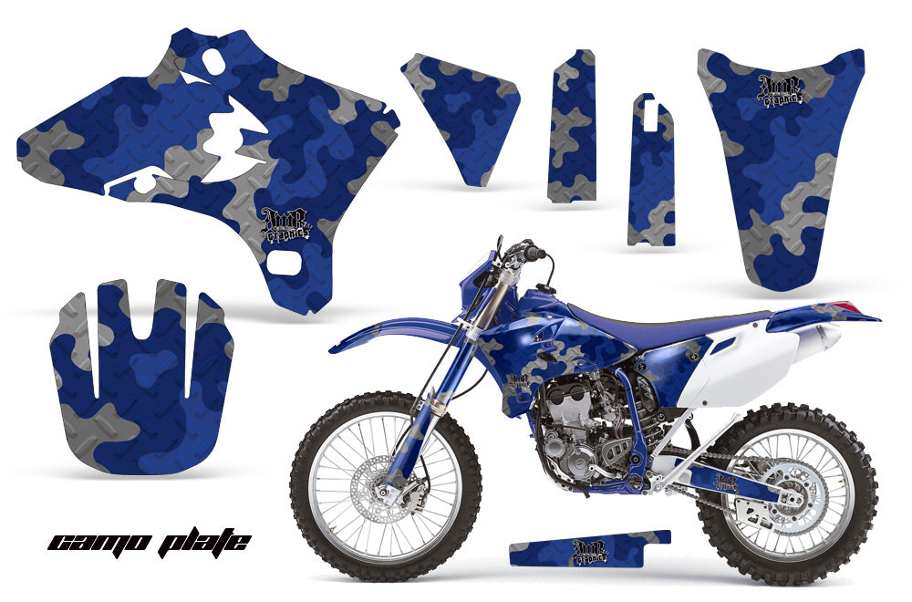 Dirt Bike Graphics Kit Decal Wrap For Yamaha WR250 WR450F 2005-2006 CAMOPLATE BLUE-atv motorcycle utv parts accessories gear helmets jackets gloves pantsAll Terrain Depot