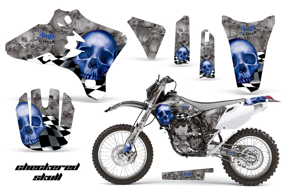 Dirt Bike Graphics Kit Decal Wrap For Yamaha WR250 WR450F 2005-2006 CHECKERED BLUE-atv motorcycle utv parts accessories gear helmets jackets gloves pantsAll Terrain Depot
