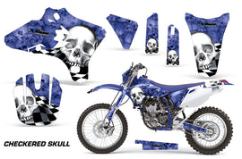 Dirt Bike Graphics Kit Decal Wrap For Yamaha YZ250F YZ450F 2003-2005 CHECKERED WHITE BLUE-atv motorcycle utv parts accessories gear helmets jackets gloves pantsAll Terrain Depot
